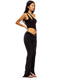One Shoulder Irregular Top and Pants 2 Piece