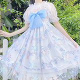 Party Sannian Women Dress Original Lolita Sweet Suspender Cute Blue And Pink Dress 2022 New Summer Dresses Women
