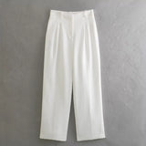 New Autumn Style Wide-Leg Trousers Suit With Bare Back And Collar Vest And Pleated Legs-Outfit