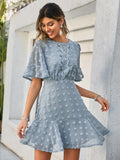 Spring / Summer New Front Piece Lace Dress INS Hem Cuff Lace Fringed Dress-Outfit