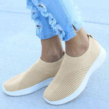 Shoes Women Sneaker Fashion Sock Knitted Vulcanized Shoes Female Casual Slip On Loafers Ladies Flat Tenis Feminino