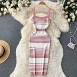 button Bodycon Knitted midi Dress Summer stretch tank pencil casual Party Women club sheath knee length