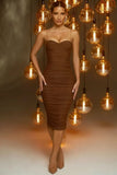 Sexy Straps Ruffles Midi Bodycon