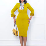 Women's 2025 Summer New Solid-Colored Open-Fork Professional Bag OL Pencil Skirt Silk Scarf