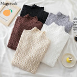 Warm Slim Cashmere Sweater Knitted Tops Autumn Winter Pullover Turtleneck Women Sweaters Jumper Solid Soft Pull Femme
