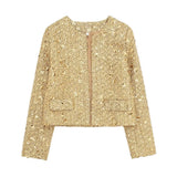 New Series Of Beads Decorated With Round Collar Fashion Jacket 2885152-Outfit