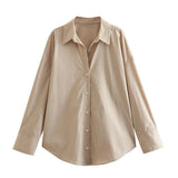 New Multi-Color Loose Casual Version Of The Provincial Silk Long-Sleeved Shirt