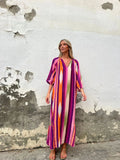 Spring/Autumn Spring/Autumn New V-Neck Fashion Print Seven-Sleeve Loose