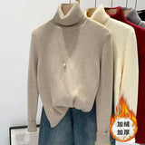 Two V-Neck Knitted Women's 2025 New Loose Thin Tops Long-Sleeved Sweater Bottom