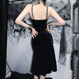 Summer New Dress Dark Wind Lace Slim Stitching Halter Fishtail Skirt-Outfit