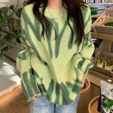 Knitted Sweater Women Oversized Pullovers Striped Pinted Jumper Women Winter Loose Long Sweaters Streetwear