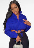 Casual High Collar Zipper Pocket Long Sleeve