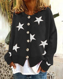 Toloer And Winter New Sweater Women's Cardigan Five-Pointed Star Single Breasted