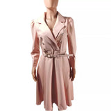 Toloer 2023 New Women's Jacket Lapel Pleated Belt Temperament Commuter