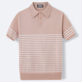 Men's Men's Casual Ball Striped Knits Ice Shuang Silk Knitting Business Polo