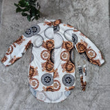 Casaul Retro Print Long Sleeve Shirt