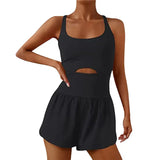 Women Tennis Dress Summer Casual Solid Color Sleeveless Open Back Athletic Mini Dresses with Pockets Sports Workout Golf Dress 703-0-Outfit