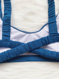 Solid Color Two-piece Sexy Cross Bikini