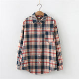 Style Plaid Shirts Women 2021 New Loose Design Blouse Lady Long Sleeve Blouses Cotton Casual Shirt Women Tops