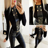 Blouse Fashion Button Ladies Blouse Slim Long Sleeve Tops Soft Shirts Winter Black Shirt Casual Womens Tops And