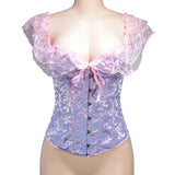 Girded Body Dress Retro Collar Collar Girded Corset Bras Shaped Black