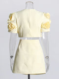 French Famous Style Suit 2025 New Three-Dimensional Flower Bubble Sleeve Top Stylish High-Waist Short Skirt
