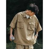 Shirt Men's Short-Sleeved Summer Tide Brand Trend Loose Big-Size Mountain Functional Tooling Shirt Half-Sleeved T-Shirt-Outfit