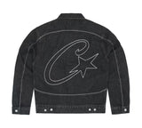 Devil Island Denim Suit High Street Western Denim Jacket Baggy Jeans Trend Card-Outfit