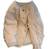 Sense Lints Spliced Broken Flower Lingge Cotton Coat Women's New Relaxed Leisure Cotton Coat In