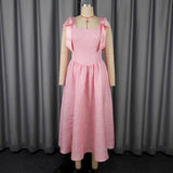Women's Elegant Bow Dress T-Shirts With High-Waist A Party Evening Dress Party