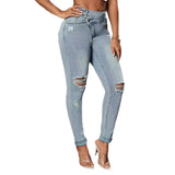 Summer New Elastic Slim Hole Small Foot Pencil Pants Jeans