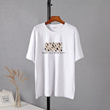 Leopard Printed T Shirt Women 100% Cotton Oversized Gothic Graphic Female Soft Tops Harajuku Loose Cusual Tees