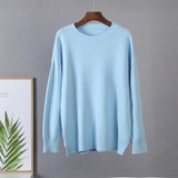 Basic Khaki Knitted Cashmere Sweaters Women 2021 New Winter Loose Solid Ladies Pullovers Warm Casual Knitwear