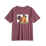 Abstract Print Summer T Shirt Women Vintage Graphic Female Tops Harajuku Soft 100% Cotton Tees 2021 New Basic