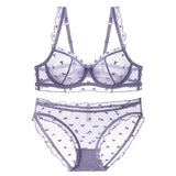 Lace Underwear Pure Summer Thin Female Bra Show Small Side Breast Breathable Bra Sexy Bra