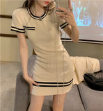 Temperament Sexy Knitted Dress Women's Summer 2025 New Niche Design Chic Skirt A Word