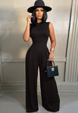 Sexy Sleeveless Top And Wide Pant 2 Piece
