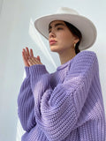 Oversized Knitted Sweater Women Autumn Winter Thick Solid Pullovers Female Warm Cozy Jumper Casual Knitwear Tops