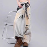 High Street Multi-Pocket Black Work Clothes Jeans Women 2025 New High-Waisted Loose Broad-Legged