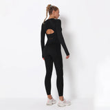 Vital Seamless Gym Set Gym Clothing Fitness Leggings+Cropped Shirts Sport Suit Women Long Sleeve Tracksuit Active