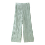 Spring Wrinkle Effect Shirt 8741128 Towel Trousers 3062759-Outfit
