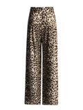 Toloer Trend Wind Straight Pants 2024 Summer New Fashion Leopard Print Design Sense High Waist Wide Leg Casual Pants-Outfit