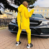Casual zipper Letter Hoodie Sweater Set Women's Pullover Sweater & Pants 2-piece Loose Sportswear Set 2022