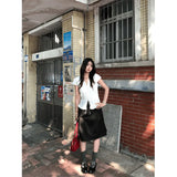 New Ladies Summer Small Design Lace Slimming With Short-Sleeved Top