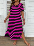 Women's Clothing 2025 Summer New V-Neck Striped Print