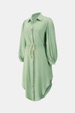 Down Drawstring Waist Midi