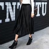 Skirt Women Winter Vintage High Waist Velvet Black Skirt Ladies 2020 Long Silver Maxi Elascity Casual Party