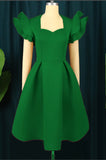 Lotus Leaf Side A Swing Dress Show Skinny Belly Large Size Party Dress Princess Dress