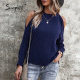 Loose hole women's sweater autumn winter Casual o-neck split pullover black grey Office lady long sleeve fashion