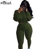 Streetwear Autumn Winter 2 Two Piece Set Women Tracksuit Bodycon Long Sleeve Crop Top Pants Women Matching Set Sexy